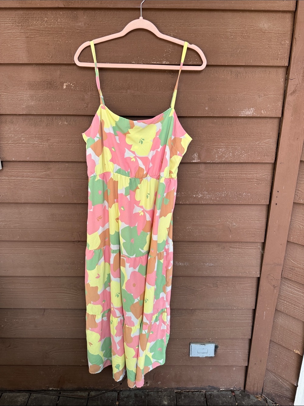 Sanctuary Pastel Floral Maxi Dress in Yellow, Pink & Green size XXL